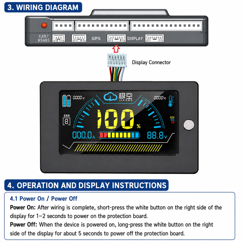JIKONG JK BMS LCD Display Scre - đánh giá và giá Smart Energy Monitor