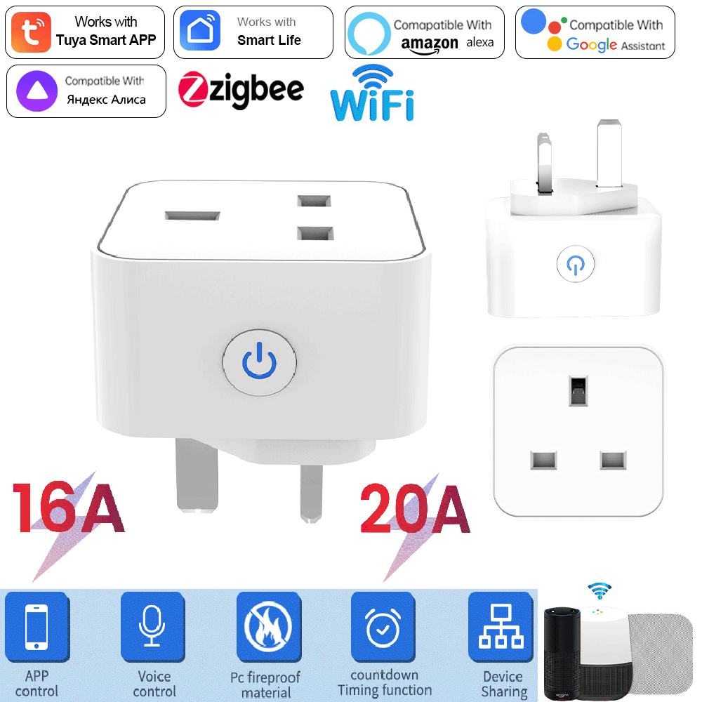 Tuya Smart Socket 16A/20A WiFi - đánh giá và giá Smart Home Zigbee Gateway