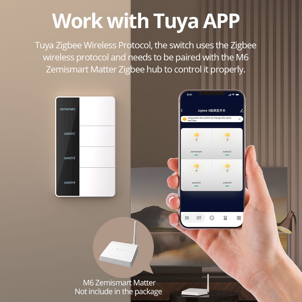 1234 Gang US Type Zigbee Push  - đánh giá và giá Smart Home Hub