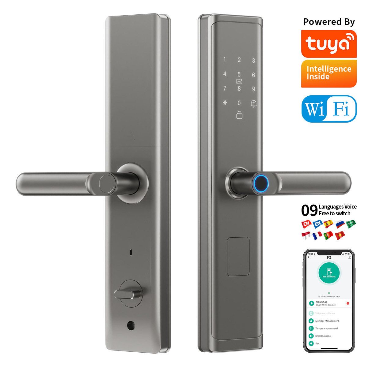 Tuya Wifi TTlock App Fingerpri - đánh giá và giá Smart Home Door Lock
