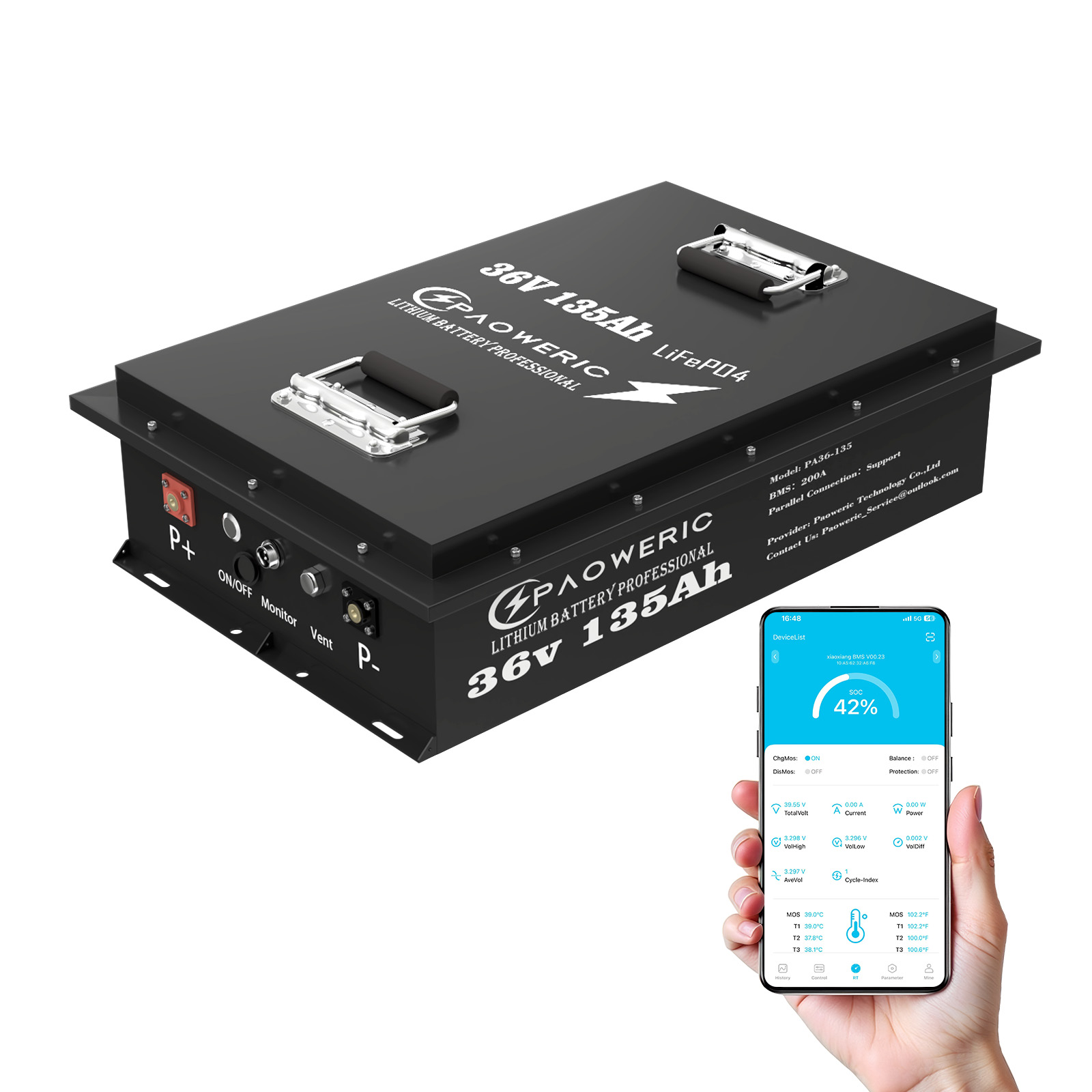 PAOWERIC 36V 135Ah Bluetooth L - đánh giá và giá Smart Energy Monitor