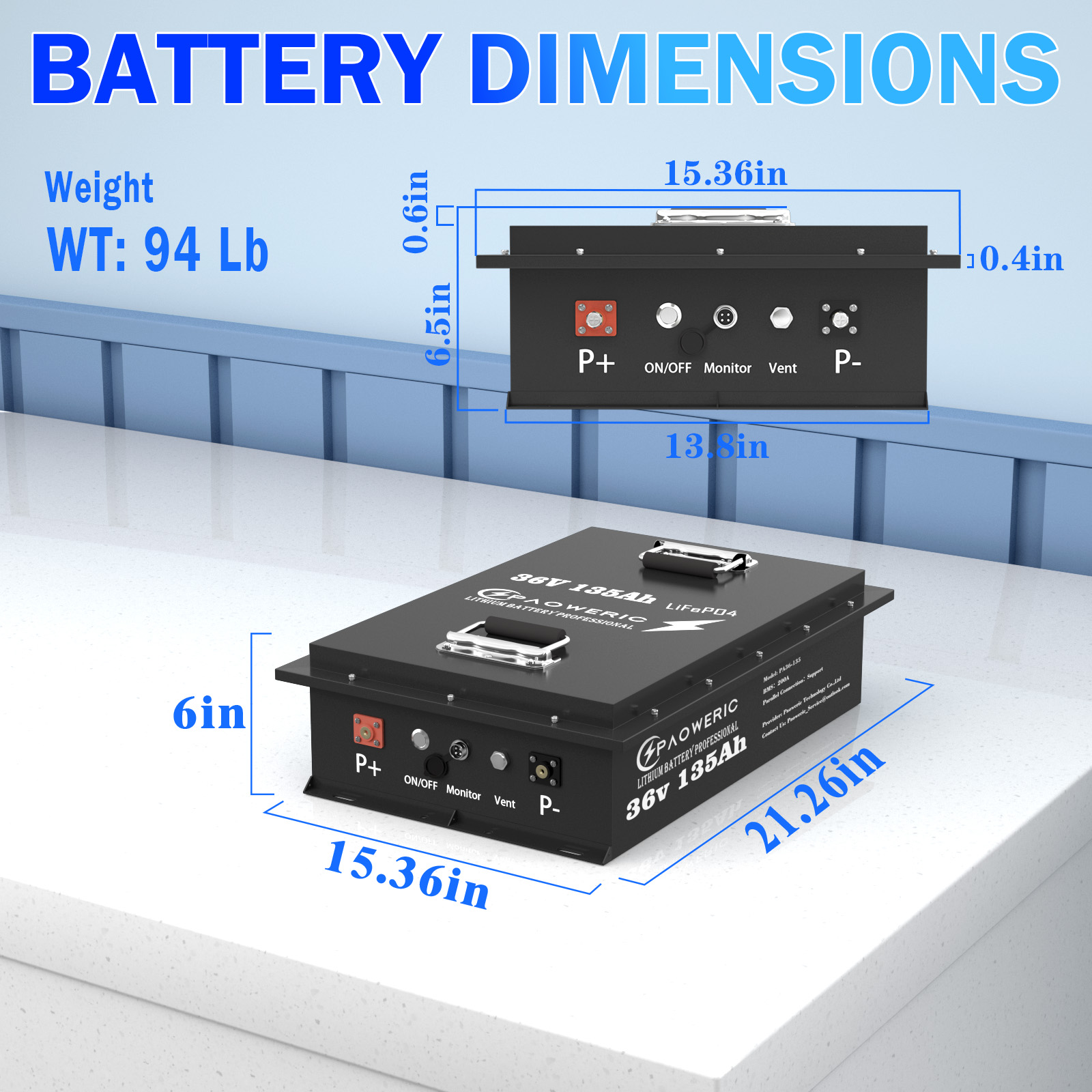 PAOWERIC 36V 135Ah Bluetooth L - đánh giá và giá Smart Energy Monitor
