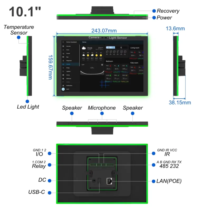 Home Assistant 10.1 Inch Andro - đánh giá và giá Smart Home Zigbee Gateway